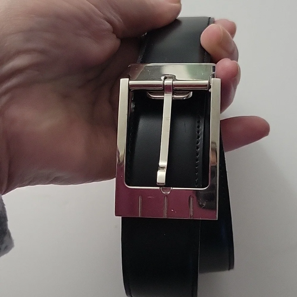 S. T. Dupont Paris Men's Leather Belt Reversible Black & Brown